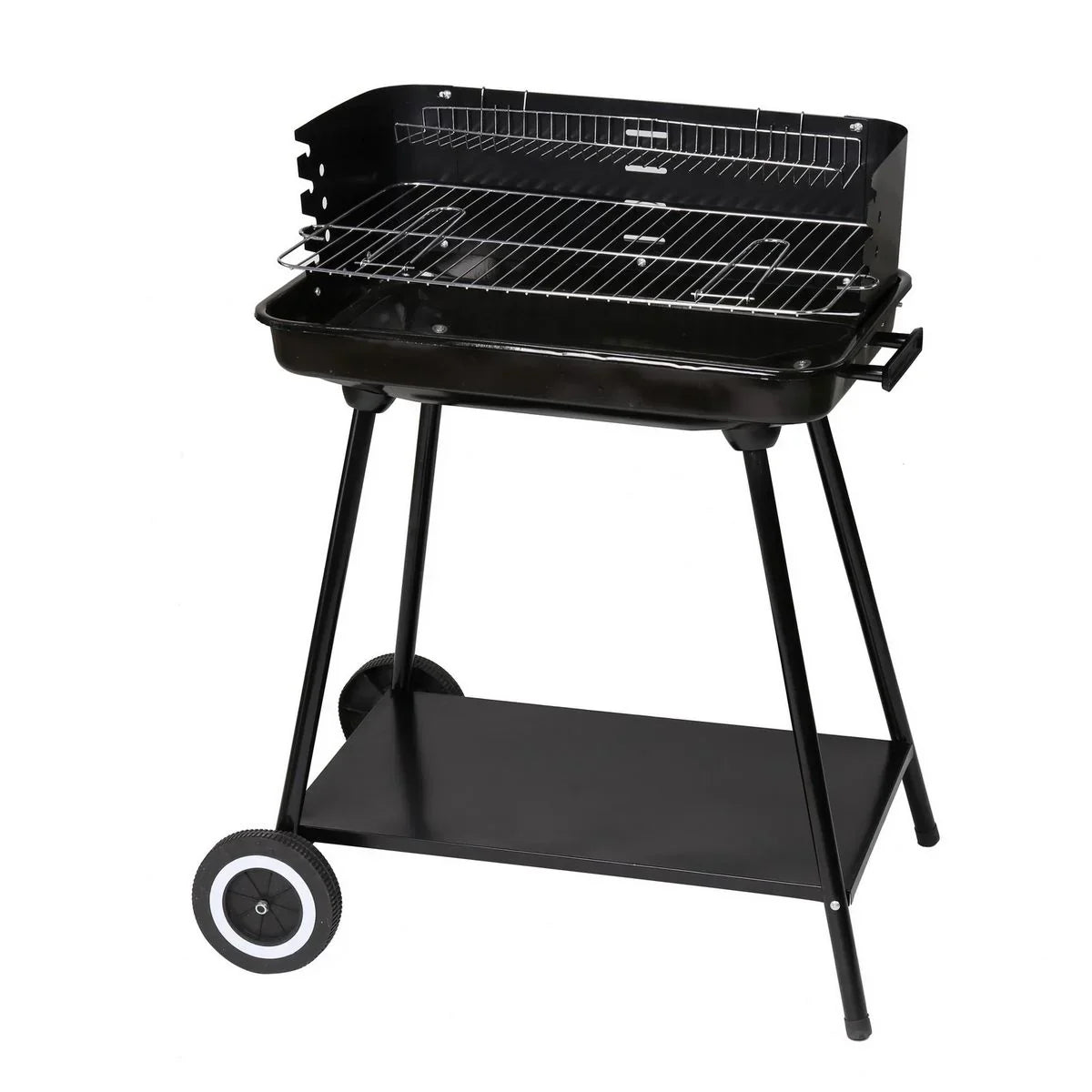 Grill węglowy Lolahome ze stalowym rusztem, 57x38x80 cm, czarny