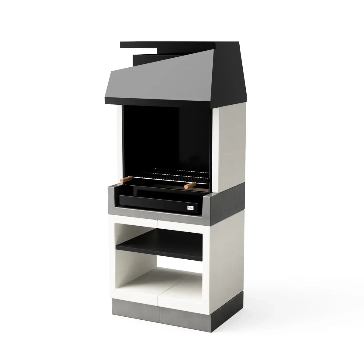 Tuozi - Grill Murowany Na Drewno I Węgiel Model Kitaway Otte (szary/biały - 84 X 63 X 206 Cm) Nr ref: T00170