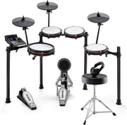 Alesis Nitro Max Kit – Elektroniczna perkusja z cichymi naciągami siateczkowymi, dwustrefowym padem werbla 10", Bluetooth, 440+ autentycznych brzmień, lekcjami Drumeo, USB MIDI, pedałem stopy