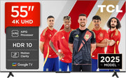 TCL 50V6C TV 50-calowy Smart TV 4K LED, HDR, Google TV, Dolby Audio, Alexa i Asystent Google, wbudowany Chromecast, Motion Clarity