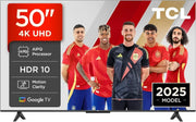 TCL 50V6C TV 50-calowy Smart TV 4K LED, HDR, Google TV, Dolby Audio, Alexa i Asystent Google, wbudowany Chromecast, Motion Clarity