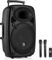 Vonyx Verve46 Mocny Głośnik Bluetooth 1000 W, Przenośny Głośnik Aktywny z Mikrofonem do Karaoke, Głośnik Bluetooth USB, SD, MP3, AUX, 2 Mikrofony UHF, Pilot, Subwoofer 15 Cali, Czarny