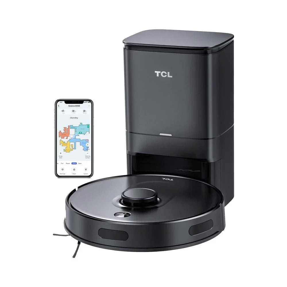 TCL Sweeva 6500 Black Robot Vacuum Cleaner, 2700 Pa, 4 Operating Modes