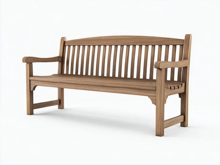 Ławki ogrodowe lite drewno 150x60x85 cm - Brązowe - Klasyczny design