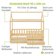 2026 Łóżko dziecięce Marli 90 x 200 cm ze schowkami