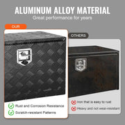 VEVOR Skrzynka Narzędziowa do Samochodu Ciężarowego 914x432x457mm Podramowa Skrzynka Schowek ze Stopu Aluminium Montaż Podwozia z Zamkiem i Kluczami do Przyczep, Samochodów Dostawczych, Czarna