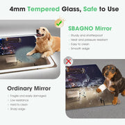 S'bagno Lustro Łazienkowe z Oświetleniem 120x70cm, Lustro LED Bluetooth z Funkcją Odmgławiania, 3000K/4000K/6500K, Ściemnialne, Pamięć, Szkło Hartowane HD, IP44-Lustra Łazienkowe LED, Poziomo/Pionowo