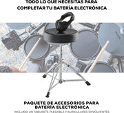 Alesis Nitro Max Kit – Elektroniczna perkusja z cichymi naciągami siateczkowymi, dwustrefowym padem werbla 10", Bluetooth, 440+ autentycznych brzmień, lekcjami Drumeo, USB MIDI, pedałem stopy