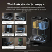Roborock Q Revo, robot odkurzający, 8000Pa HyperForce, wielofunkcyjna stacja dokująca, mop obrotowy 200 obr./min z podnośnikiem 10 mm, zapobieganie splątaniu, unikanie przeszkód, mapowanie