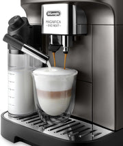 De'Longhi Wspaniały Evo Next ECAM312.80.TB, automatyczny ekspres do kawy z mlekiem, ekspres do kawy i cappuccino z intuicyjnym wyświetlaczem dotykowym, 1450 W, czarny/tytanowy
