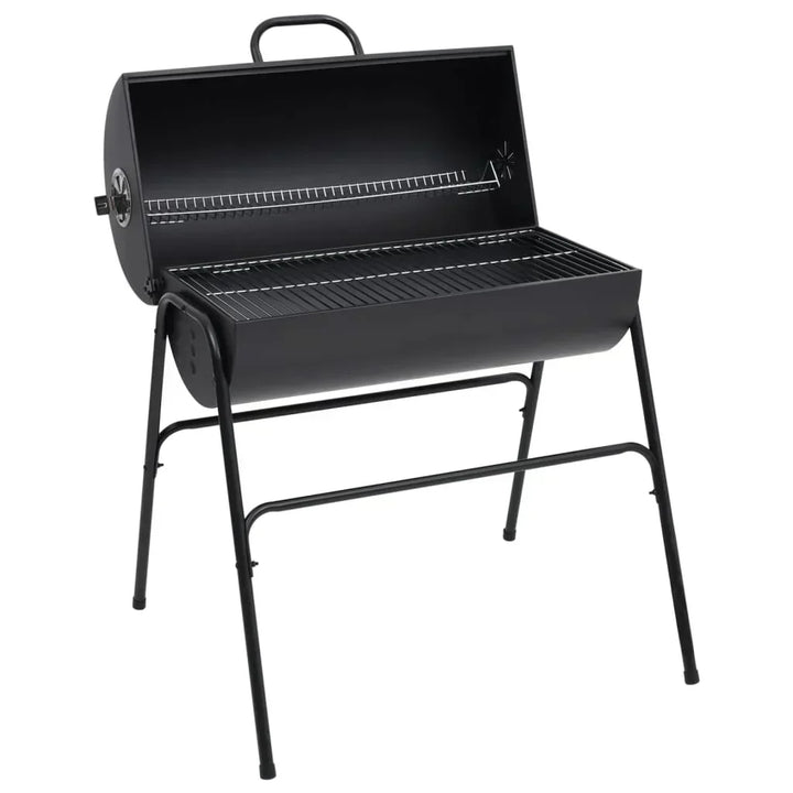 2026 Czarny grill z 2 rusztami do gotowania – Przenośny grill ze stali o wymiarach 80x95x90 cm