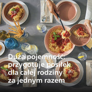 Philips Pasta Maker z serii 7000 - Technologia ProExtrude, Automatyczne ważenie, 8 tarcz do makaronu, Idealne ciasto, Łatwe czyszczenie, Czarny (HR2665/93)