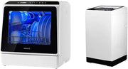 Tragbarer Tischgeschirrspüler, Kompaktgeschirrspüler mit 5 l integriertem Wassertank und Zulaufschlauch, 5 Spülprogrammen, Babypflege, Lufttrocknungsfunktion und LED-Licht für kleine Wohnungen(Dishwasher+ Washer)