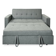 Sofa dwuosobowa rozkładana model Vienna z podłokietnikami, szara, nowoczesna, praktyczna i funkcjonalna