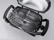 Weber Q1400 Elektryczny Grill, powierzchnia grillowania 43 x 32 cm, przenośny BBQ Grill,2-częściowy żeliwny ruszt pokryty emalią porcelanową, pokrywa i obudowa aluminiowa - Ciemnoszary (52020079)