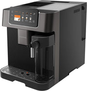 Grundig KVA 7230 ekspres do kawy, 10 specjałów do kawy, 13 stopni mielenia, pojemnik na mleko, wydajny 1350 W, ciśnienie pompy 19 bar, podwójna dysza, oświetlenie, czarny/ciemny srebrny