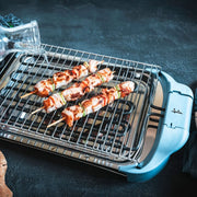 Elektryczny grill Jata Bq5101am. Zdrowe gotowanie bez dymu i zapachów. Ruszt z 2 poziomami wysokości. Wyprodukowano w Hiszpanii