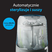 Baby Brezza Myjka do butelek Pro – urządzenie do czyszczenia butelek dziecięcych 3 w 1; mycie, sterylizacja, suszenie – uniwersalne czyszczenie wszystkich butelek: plastikowych + szklanych + smoczków