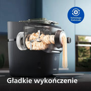 Philips Pasta Maker z serii 7000 - Technologia ProExtrude, Automatyczne ważenie, 8 tarcz do makaronu, Idealne ciasto, Łatwe czyszczenie, Czarny (HR2665/93)