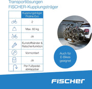 Fischer 126001 Bagażnik, Czarny, Na 2 Rowery
