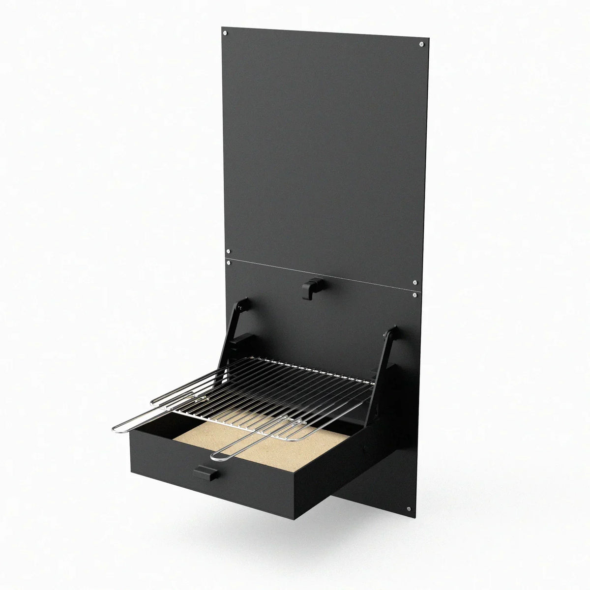 Tuozi - Grill Murowany Na Drewno I Węgiel Model Wall Ibbq Z Płytą Ochronną (czarny - 58,5 X 57 X 114 Cm) Nr Kat.: 4200/2