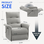 FLEXISPOT Elektryczny Fotel Relaksacyjny z Regulowanym Oparciem, Odchylany od 105° do 155°, Fotel Rozkładany, Ergonomiczna Sofa Relaksacyjna do Sypialni, Salonu i Kina Domowego (Ciemnoszary)