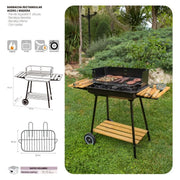 Grill Węglowy Chiara Z Czarnym Rusztem Stalowym 67x38x83 cm