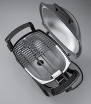 Weber Q1400 Elektryczny Grill, powierzchnia grillowania 43 x 32 cm, przenośny BBQ Grill,2-częściowy żeliwny ruszt pokryty emalią porcelanową, pokrywa i obudowa aluminiowa - Ciemnoszary (52020079)