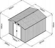 GARDEN SHED 303x236x194cm SD-X0606T-H158C