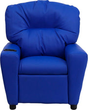 Flash Furniture Contemporary Kids Recliner with Cup Holder, Wood, Beige Vinyl, 26" x 21" x 21"