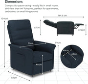 FLEXISPOT Elektryczny Fotel Relaksacyjny z Regulowanym Oparciem, Odchylany od 105° do 155°, Fotel Rozkładany, Ergonomiczna Sofa Relaksacyjna do Sypialni, Salonu i Kina Domowego (Ciemnoszary)