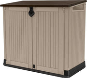 Keter Sio Max Zewnętrzna szopa ogrodowa, pojemność 1200 l, beżowo-szara, 145 x 125 x 82 cm