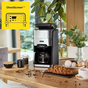 YOER Przelewowy Ekspres do Kawy z Młynkiem Żarnowym 1520W 1,5L i Programatorem