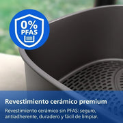 Philips Airfryer seria 4000 Podwójny pionowy kosz 10 l – Technologia RapidAir, synchronizacja, 2 kosze jednocześnie, 45% mniej miejsca, powłoka ceramiczna bez PFAS, okienka podglądu (NA460/00)