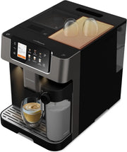 Grundig KVA 7230 ekspres do kawy, 10 specjałów do kawy, 13 stopni mielenia, pojemnik na mleko, wydajny 1350 W, ciśnienie pompy 19 bar, podwójna dysza, oświetlenie, czarny/ciemny srebrny