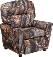 Flash Furniture Contemporary Kids Recliner with Cup Holder, Wood, Beige Vinyl, 26" x 21" x 21"