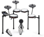 Alesis Nitro Max Kit – Elektroniczna perkusja z cichymi naciągami siateczkowymi, dwustrefowym padem werbla 10", Bluetooth, 440+ autentycznych brzmień, lekcjami Drumeo, USB MIDI, pedałem stopy