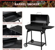 2026 Royal Gourmet CC1830 30-calowy grill węglowy ze składanym stolikiem bocznym, grill zewnętrzny z rusztem o powierzchni 4045 cm² do ogrodu, na patio i imprezy, czarny