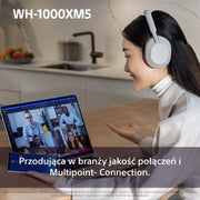 Sony WH-1000XM5 ANC Bezprzewodowe słuchawki nauszne z redukcją hałasu, Bluetooth, krystalicznie czystą jakością rozmów, Hi-Res, do 30 godzin pracy na baterii, szybkie ładowanie, Alexa i Asystent Google, iOS i Android - Czarne