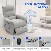 FLEXISPOT Elektryczny Fotel Relaksacyjny z Regulowanym Oparciem, Odchylany od 105° do 155°, Fotel Rozkładany, Ergonomiczna Sofa Relaksacyjna do Sypialni, Salonu i Kina Domowego (Ciemnoszary)
