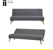 SHIITO | Model Versalles – Sofa rozkładana z systemem Clic-Clac | Gdzie Elegancja spotyka się z Komfortem | Design Capitoné w kolorze szarym | 189,5 x 88 x 89 cm