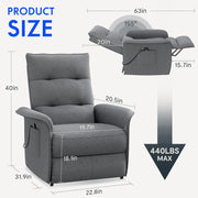 FLEXISPOT Elektryczny Fotel Relaksacyjny z Regulowanym Oparciem, Odchylany od 105° do 155°, Fotel Rozkładany, Ergonomiczna Sofa Relaksacyjna do Sypialni, Salonu i Kina Domowego (Ciemnoszary)