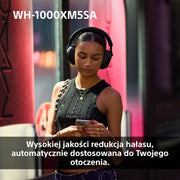 Sony WH-1000XM5 ANC Bezprzewodowe słuchawki nauszne z redukcją hałasu, Bluetooth, krystalicznie czystą jakością rozmów, Hi-Res, do 30 godzin pracy na baterii, szybkie ładowanie, Alexa i Asystent Google, iOS i Android - Czarne