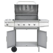 Grill Gazowy Barbacoa 4+1 Palniki Srebrny Vidaxl