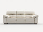 Sofy 3-osobowe z obiciem z syntetycznej skóry, drewniany stelaż 220x95x90 cm - Beżowe - Nowoczesny design