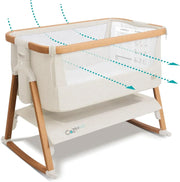 Tutti Bambini CoZee® Air Kosz Mojżesza i Łóżeczko Dostawne – Szybkie Składanie – Torba Transportowa – Oddychający Materac Deluxe z 6 Stopniami Regulacji Wysokości – 0-6 Miesięcy (Orzech i Ecru)