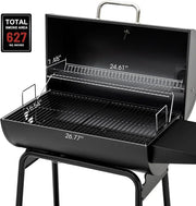 2026 Royal Gourmet CC1830 30-calowy grill węglowy ze składanym stolikiem bocznym, grill zewnętrzny z rusztem o powierzchni 4045 cm² do ogrodu, na patio i imprezy, czarny
