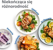Philips Ovi Dual Basket z parą - Wyjątkowe funkcje gotowania Steamfry, Gotowania na parze, Airfry - 19 sposobów gotowania; pojemność 9L (3L + 6L), RapidAir Plus, automatyczne SteamClean (NA550/00)
