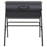 2026 Czarny grill z 2 rusztami do gotowania – Przenośny grill ze stali o wymiarach 80x95x90 cm