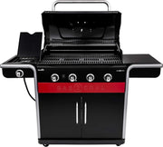 Gas2Coal® Grill hybrydowy: trzy palnikowy grill gazowy i węglowy, czarny.